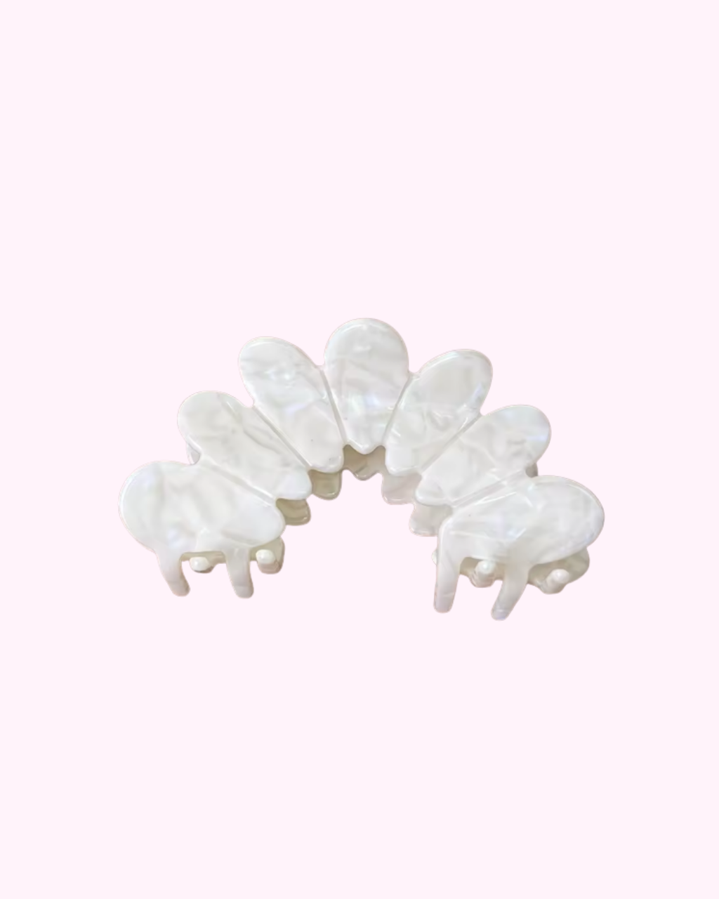Croissant Hair Clip · Vanilla Marble