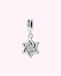 Star of David sliver hair clip charm