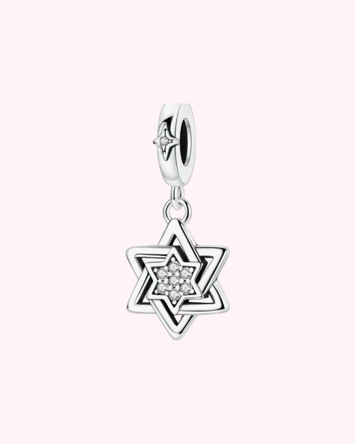 Star of David sliver hair clip charm