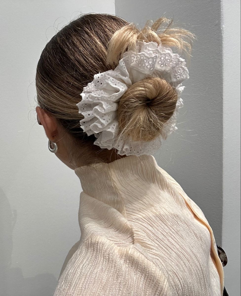 White Lace Scrunchie