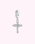 Sliver cross hair clip charm