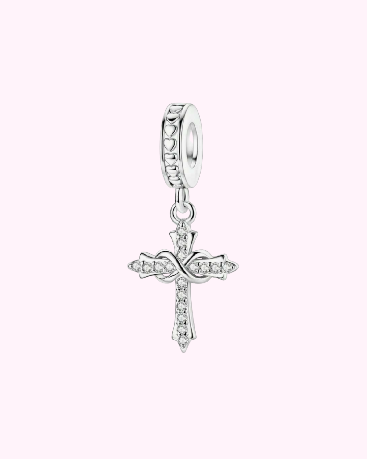 Sliver cross hair clip charm