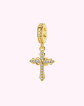 Gold cross hair clip charm