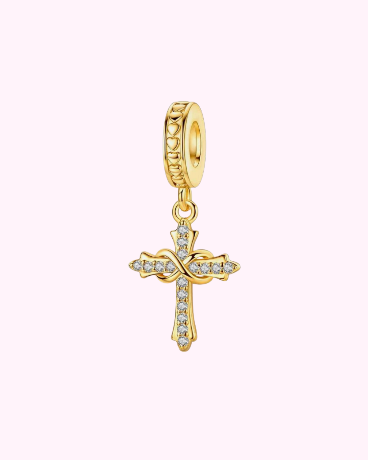 Gold cross hair clip charm