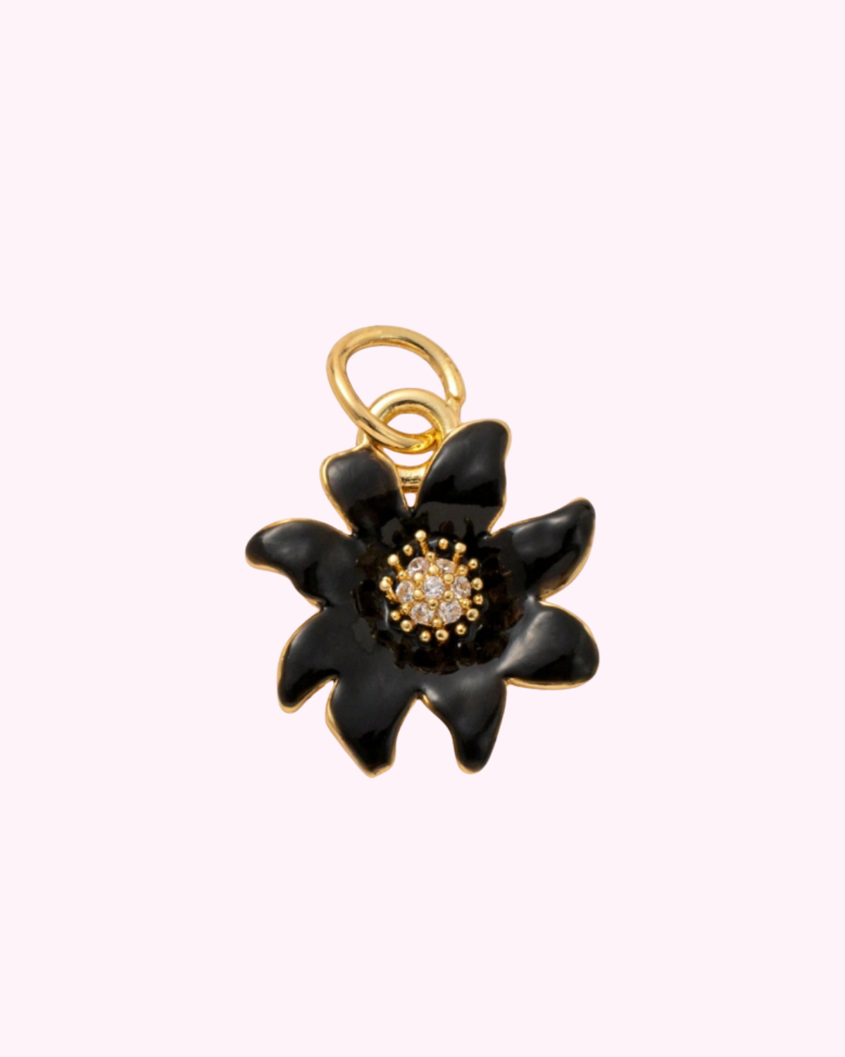 Black dahlia hair clip charm