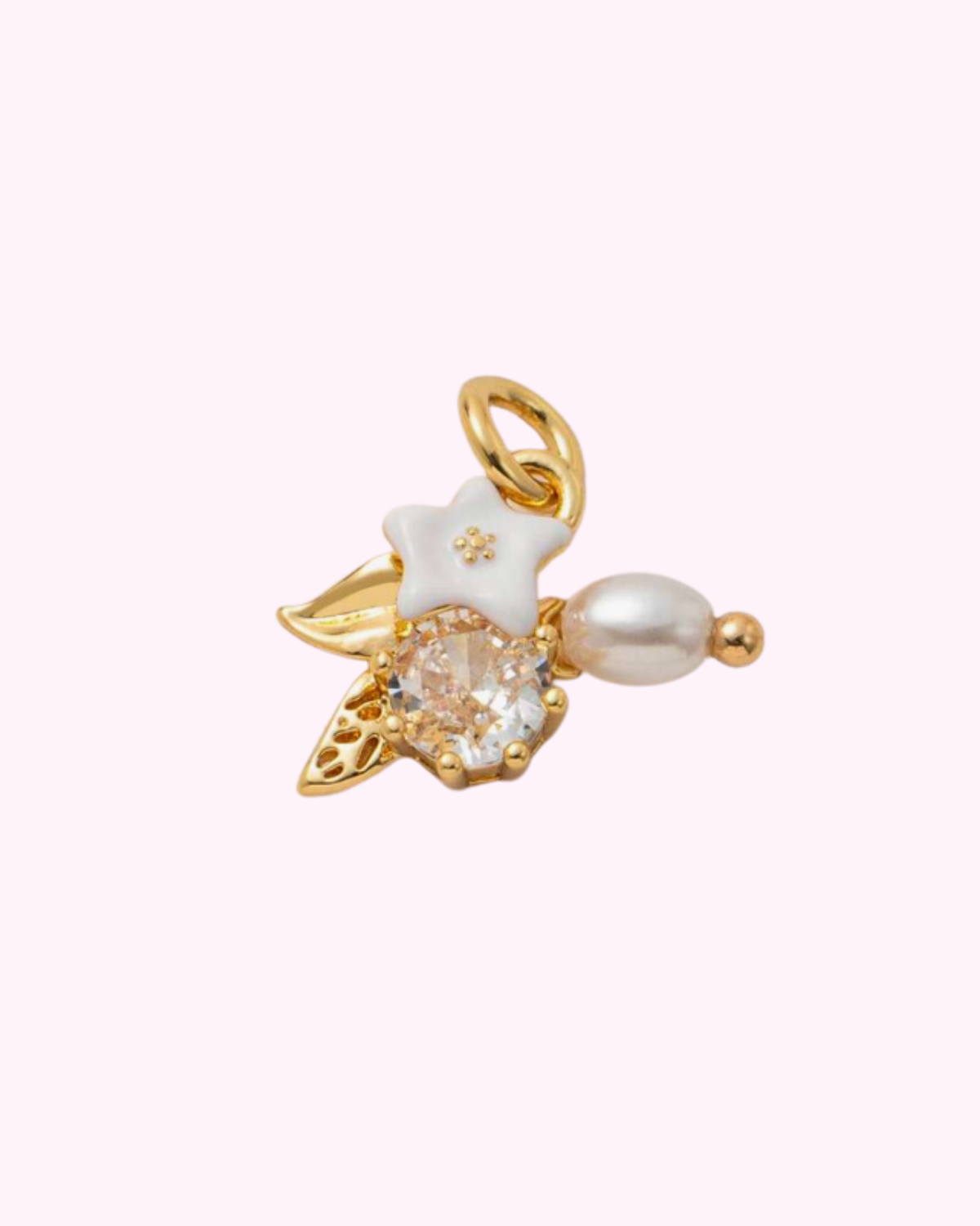 White flower hair clip charm