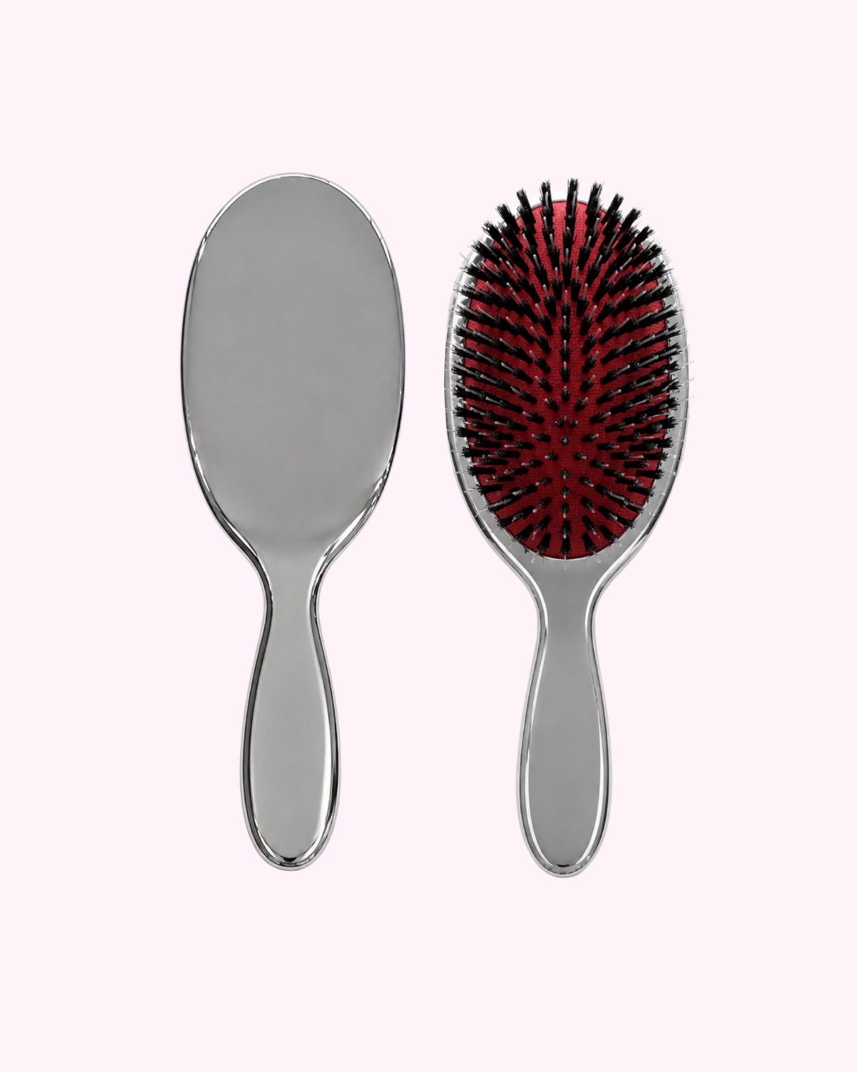 Chrome Hair Brush — Silver