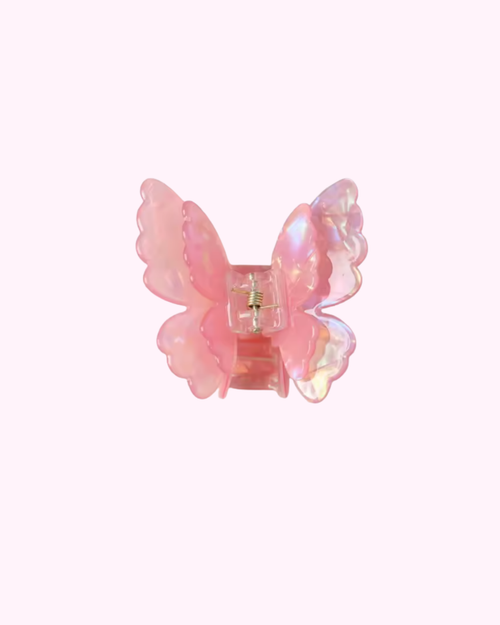 Butterfly Hair Clip · Iridescent Rose Pink