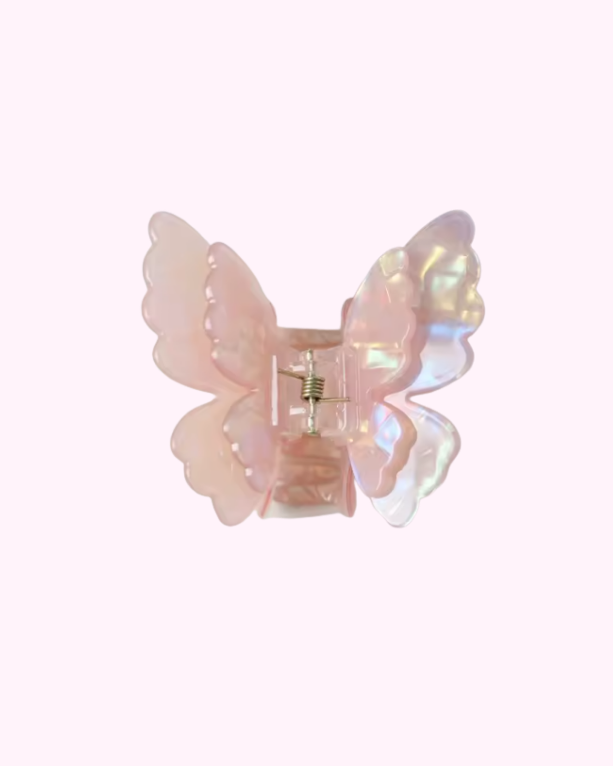 Butterfly Hair Clip · Iridescent Light Pink