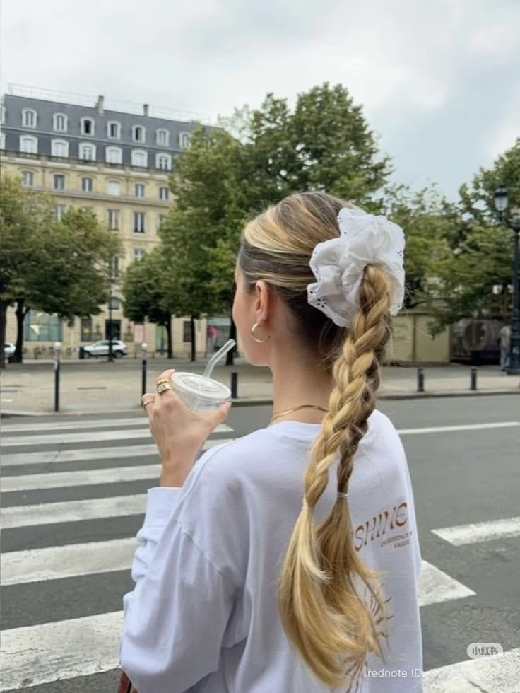 White Lace Scrunchie