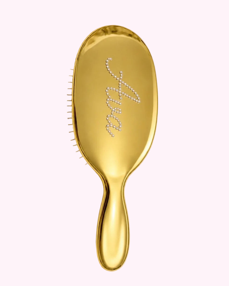 Chrome Hair Brush — Gold