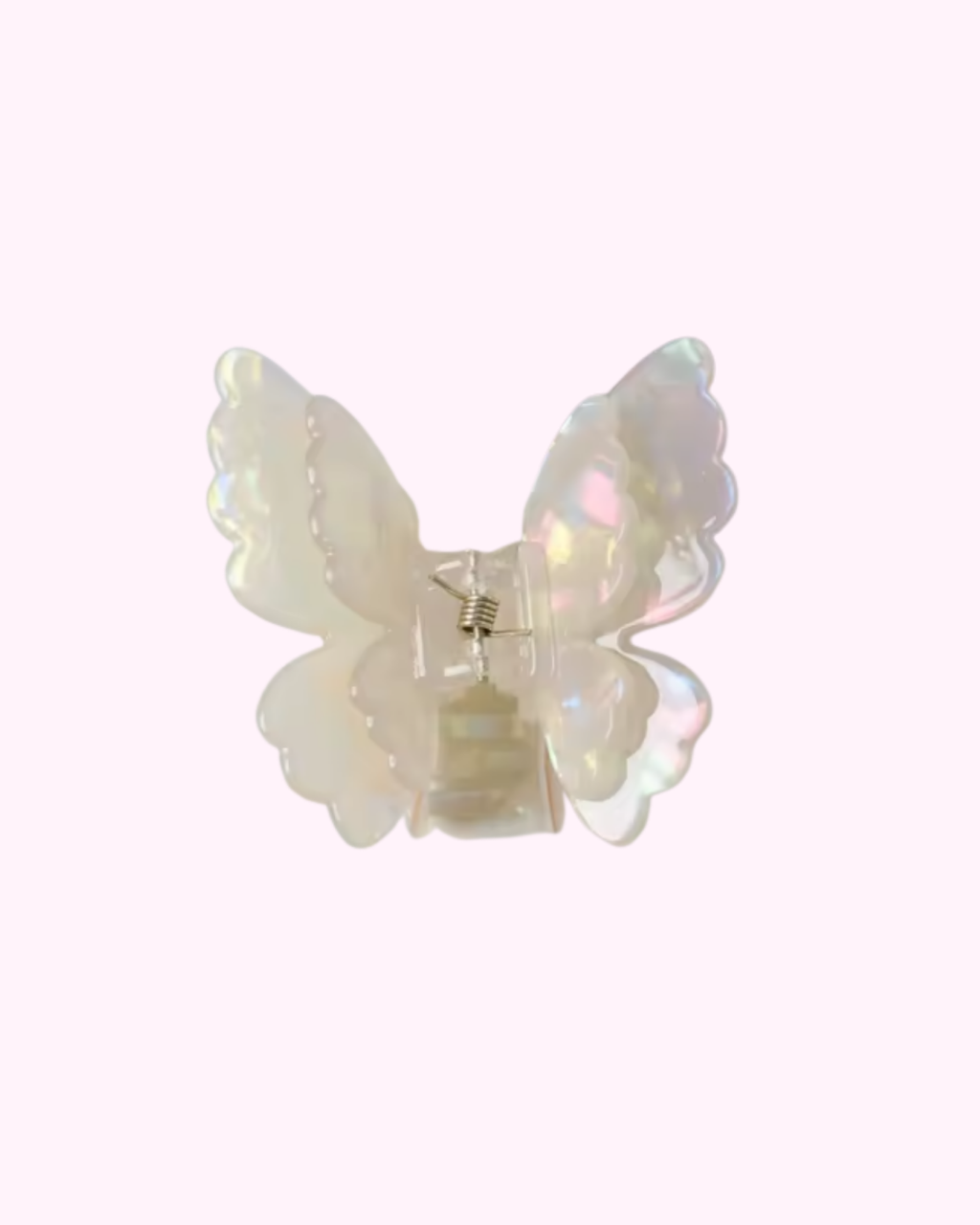 Butterfly Hair Clip · Iridescent white