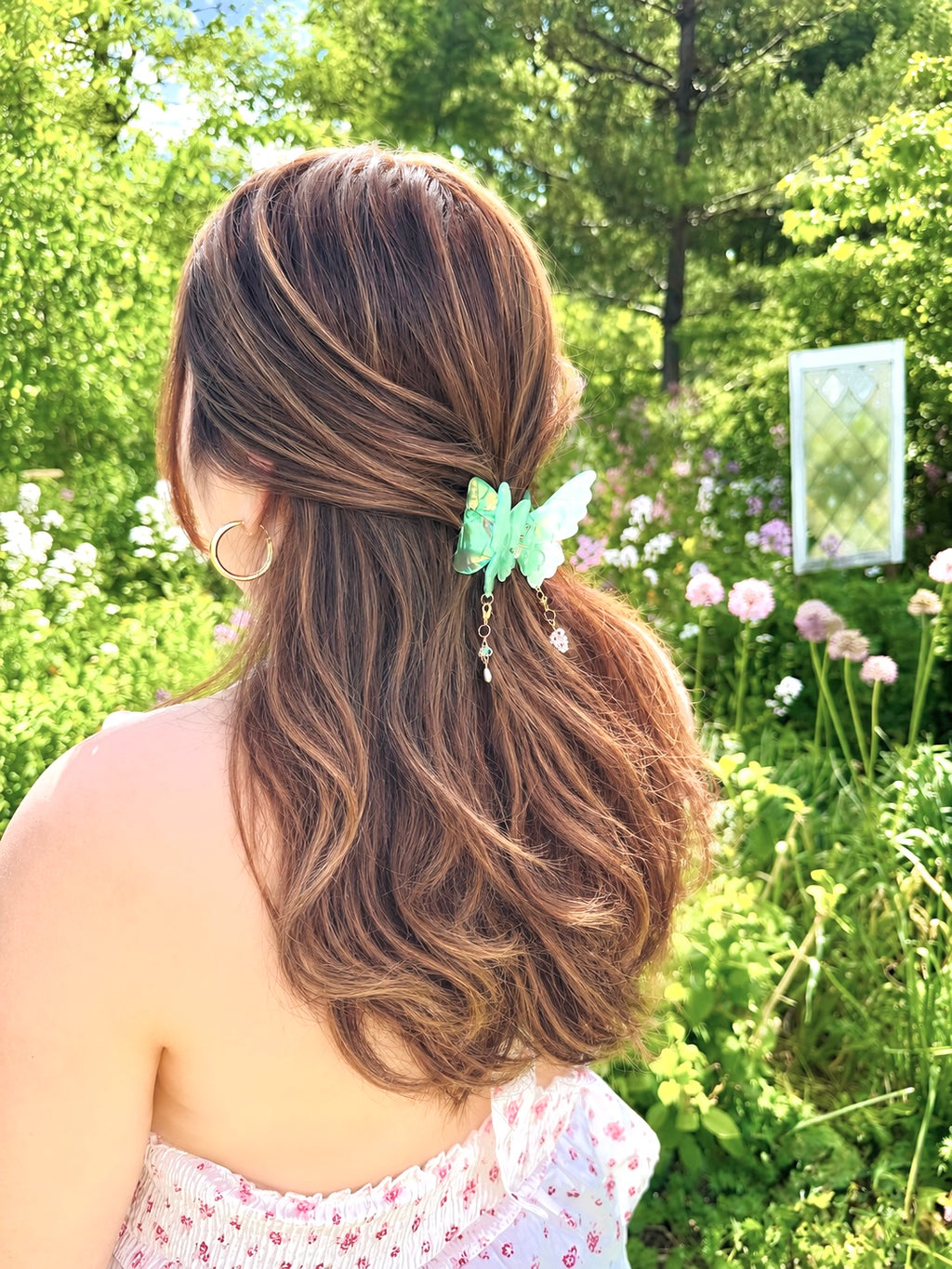 Butterfly Hair Clip · Iridescent Turquoise