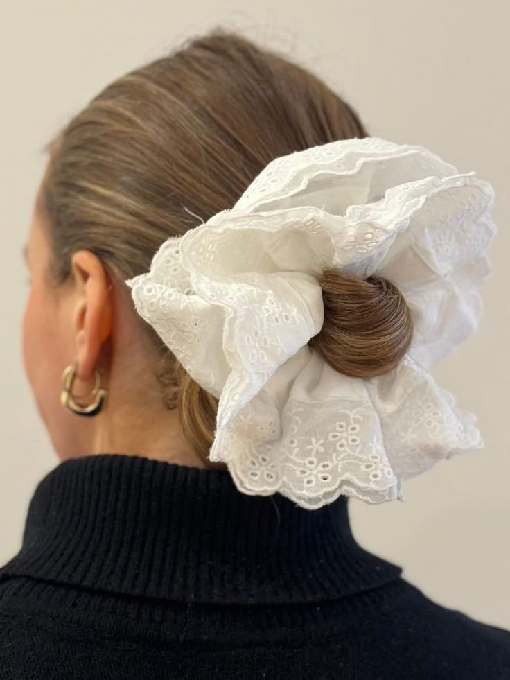 White Lace Scrunchie
