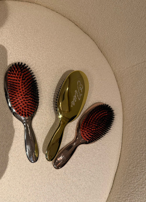 Chrome Hair Brush — Silver