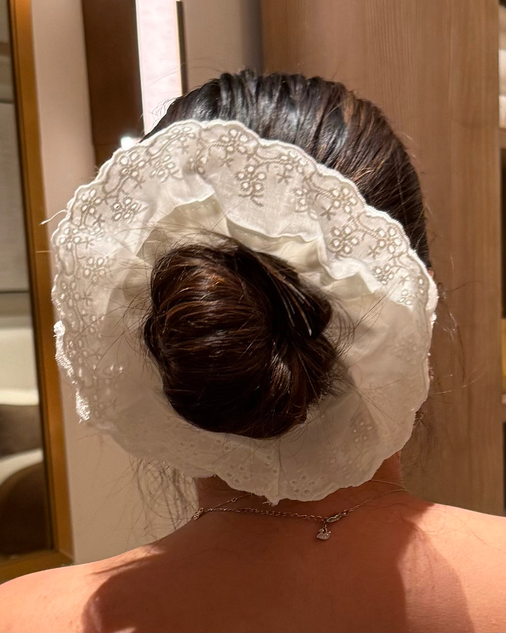 White Lace Scrunchie