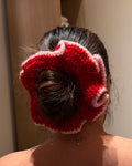 Hand-made Knitted Scrunchie · Red & Pink