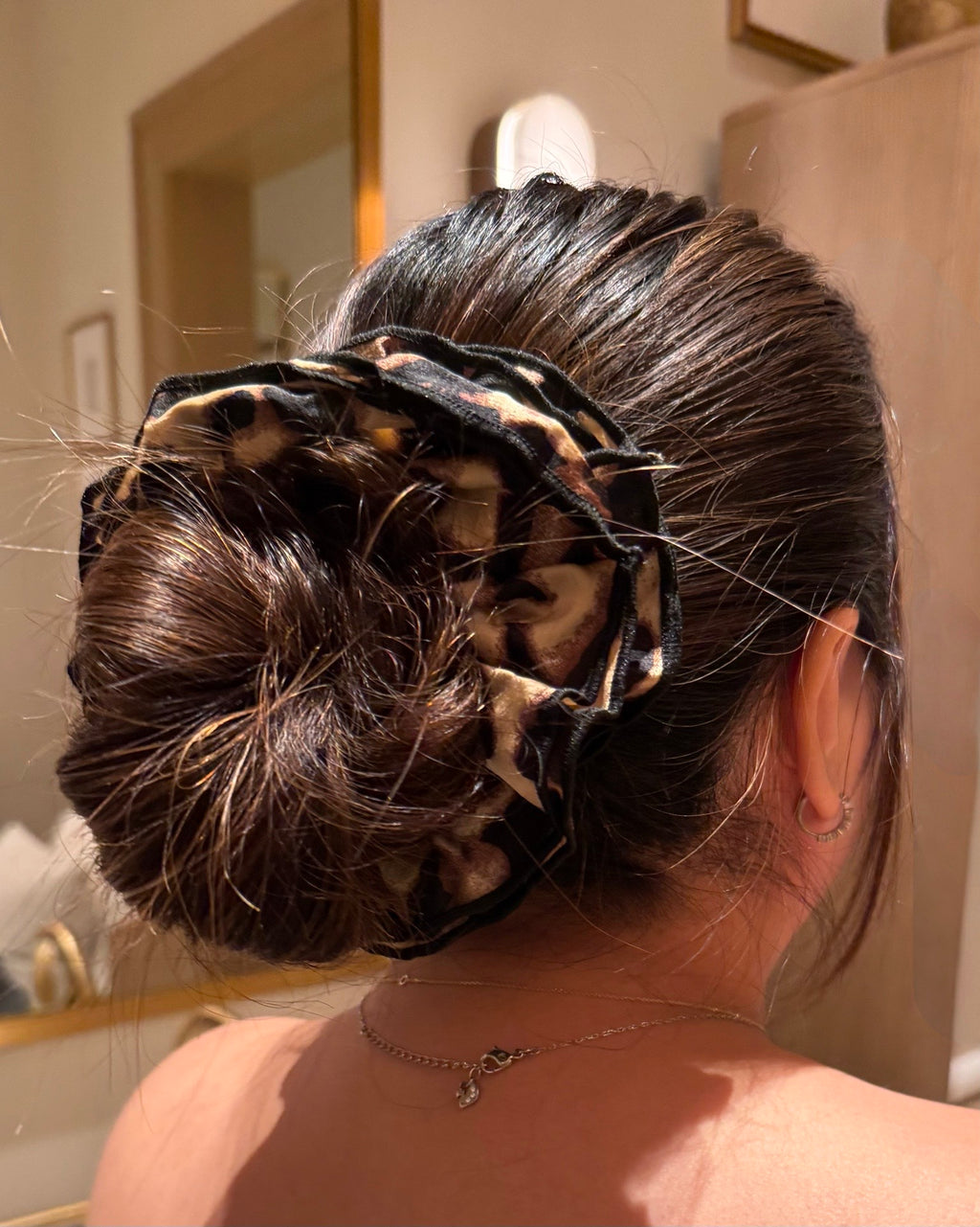 Silk Cheetah Scrunchie · Black Trim