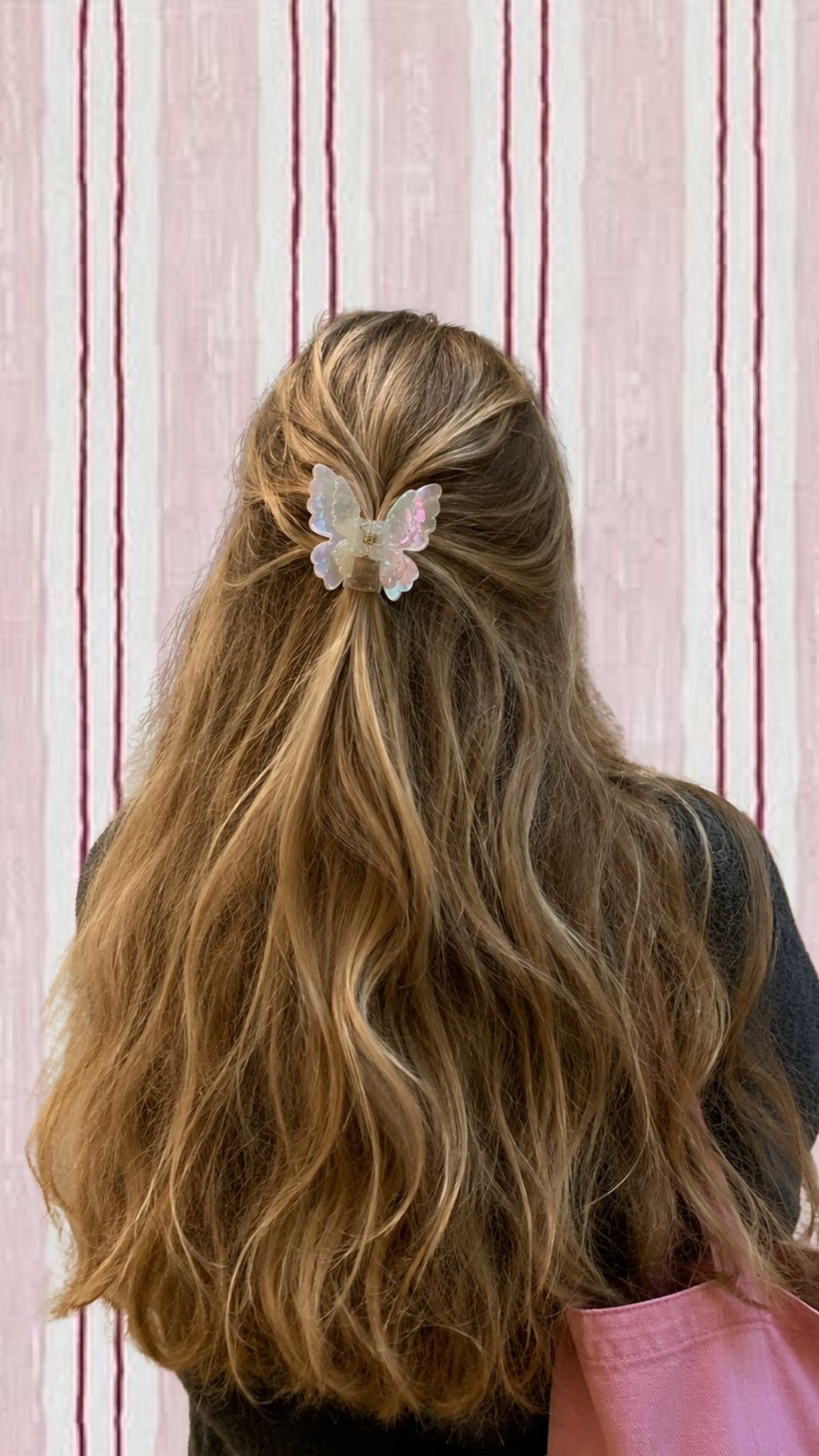 Butterfly Hair Clip · Iridescent white